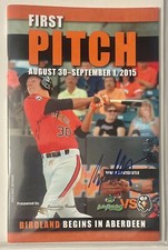 ROOKIE RYAN MOUNTCASTLE SIGNED 2015 FIRST PITCH ABERDEEN IRONBIRDS PROGRAM JSA