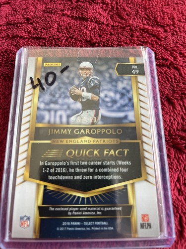 Jimmy Garoppolo select 2016 prism. Three color patch 58/60 - Picture 2 of 2