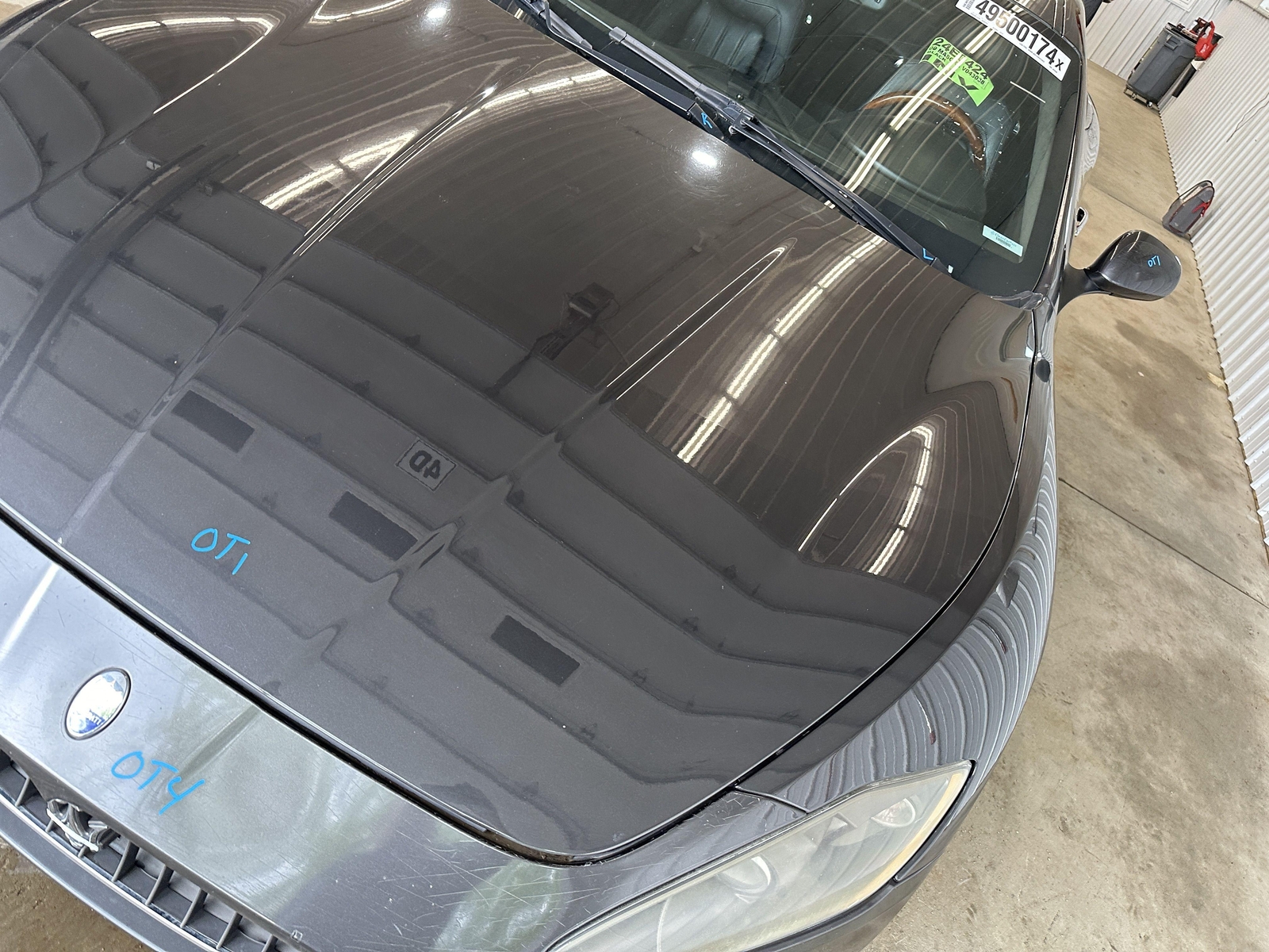 09 MASERATI GRANTURISMO FRONT HOOD BONNET W/ HINGES GRIGIO GRANITO METALLIC 672