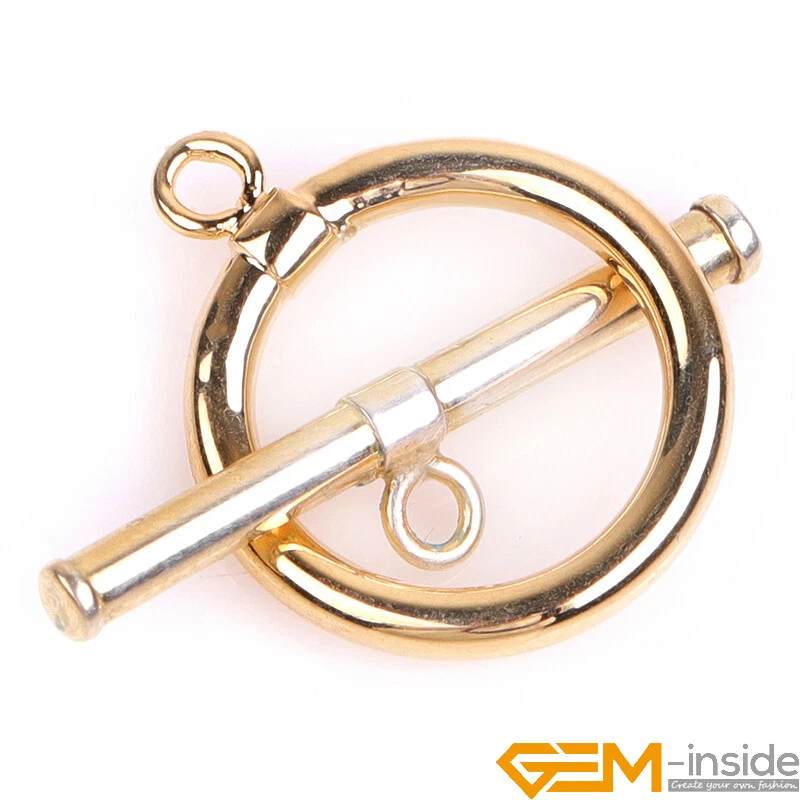 14K Gold Filled Toggle Clasps Necklace Jewelry Making Closures Circle Clasp - Image 3 of 4