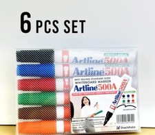 ARTLINE Whiteboard Marker 500A 6 Colors Refillable 2.0mm writing width 2 pack
