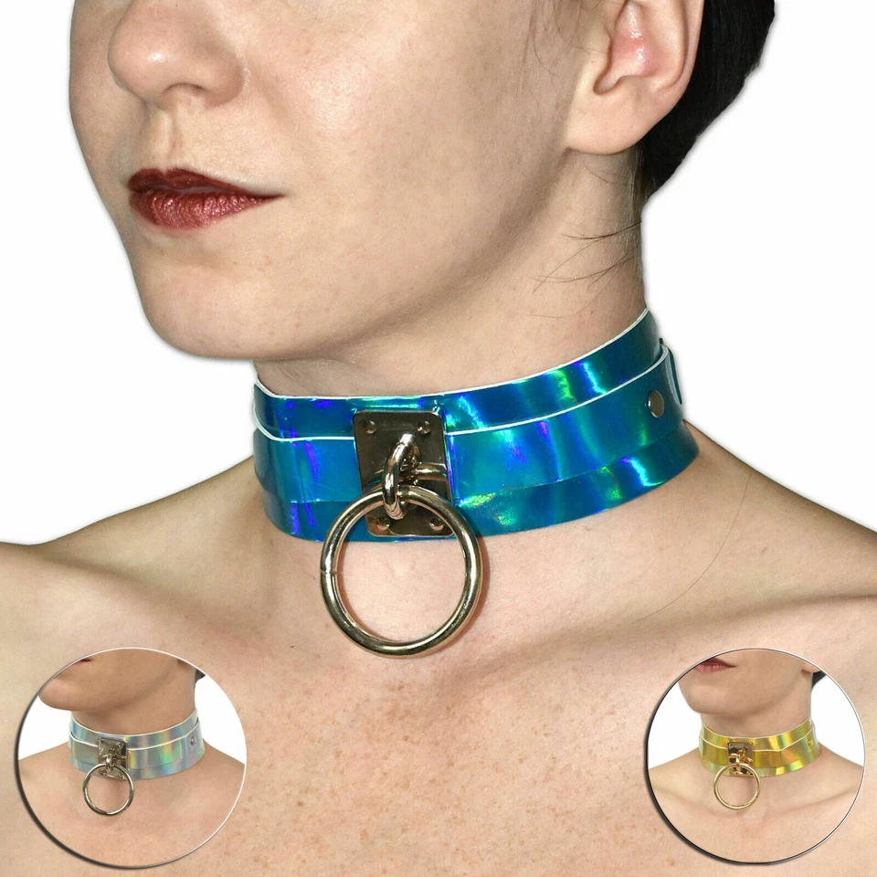 Metallic HALSBAND mit O-Ring* Erotik Halskette * Bondage Fetisch Gothic Punk - Bild 1 von 1