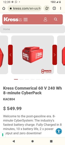 Kress commercial 7 kw cybertank with 5 batteries included. - Picture 3 of 4