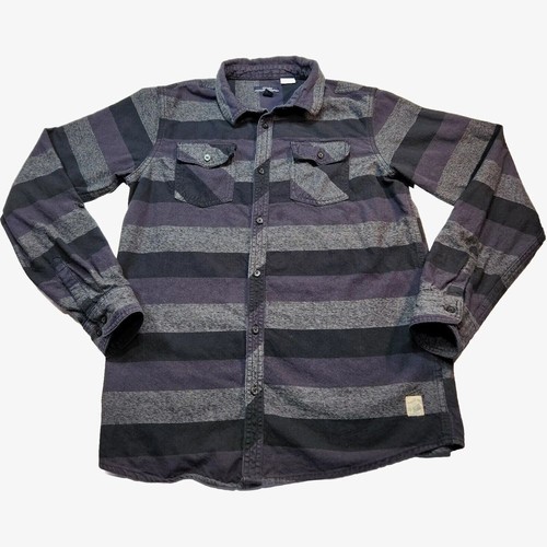 Silver Jeans Co Button Up Shirt Kids XL Striped Blue Black Long Sleeve Casual - Picture 4 of 12