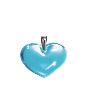 Lalique Amoureuse Un La Folie Bleu Clair Pendentif #6733100 Marque Plume Cœur F/