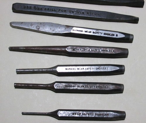 Snap-On Tools 4 - SR Tapered Bit Extractors & 4 PPC Punches & 1 Cape Chisel - Picture 9 of 12