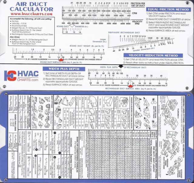 Hvac Duct Calculator Chart