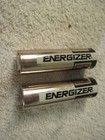 Pair Vintage Used Eveready Energizer AA Battery #E91 NEDA 15A Dead for Display