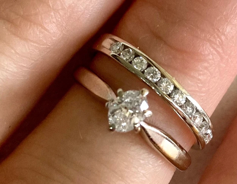 wedding ring sets for women 14k white gold - Image 3 of 4