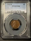 1914 D Small Cents Lincoln, Wheat Ears Reverse PCGS G6