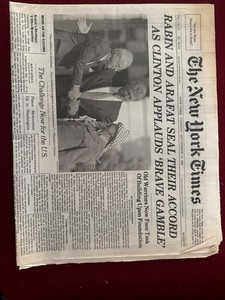 Historical New York Times - September 14, 1993 - "Rabin And Arafat Seal..."