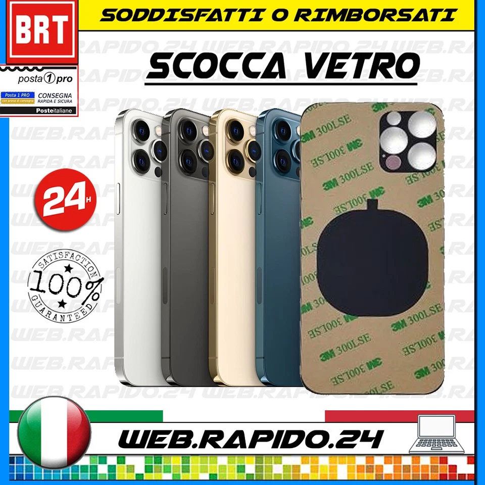 BACK COVER SCOCCA POSTERIORE VETRO X APPLE IPHONE 12 PRO MAX BIG HOLE+BIADESIVO!