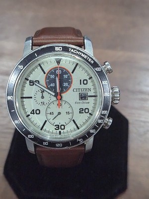 CITIZEN  BRYCEN ECO-DRIVE CHRONOGRAPH CA0649-06X WITH BROWN LEATHER BAND