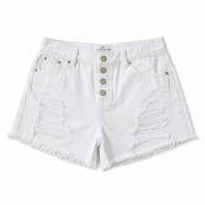 Seven Wonders Zephyr White Distressed Denim Shorts Ripped Size 6 8 10