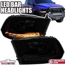 Smoke Projector Headlights Fits 2013-2018 Ram 1500 2500 3500 Led Factory Style