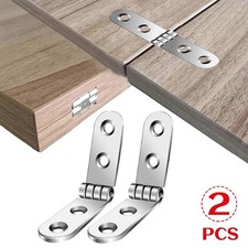 2Pcs 180 Degree Foldable Rounded Corner Hinge Flap Screw-On Hinges Hardware