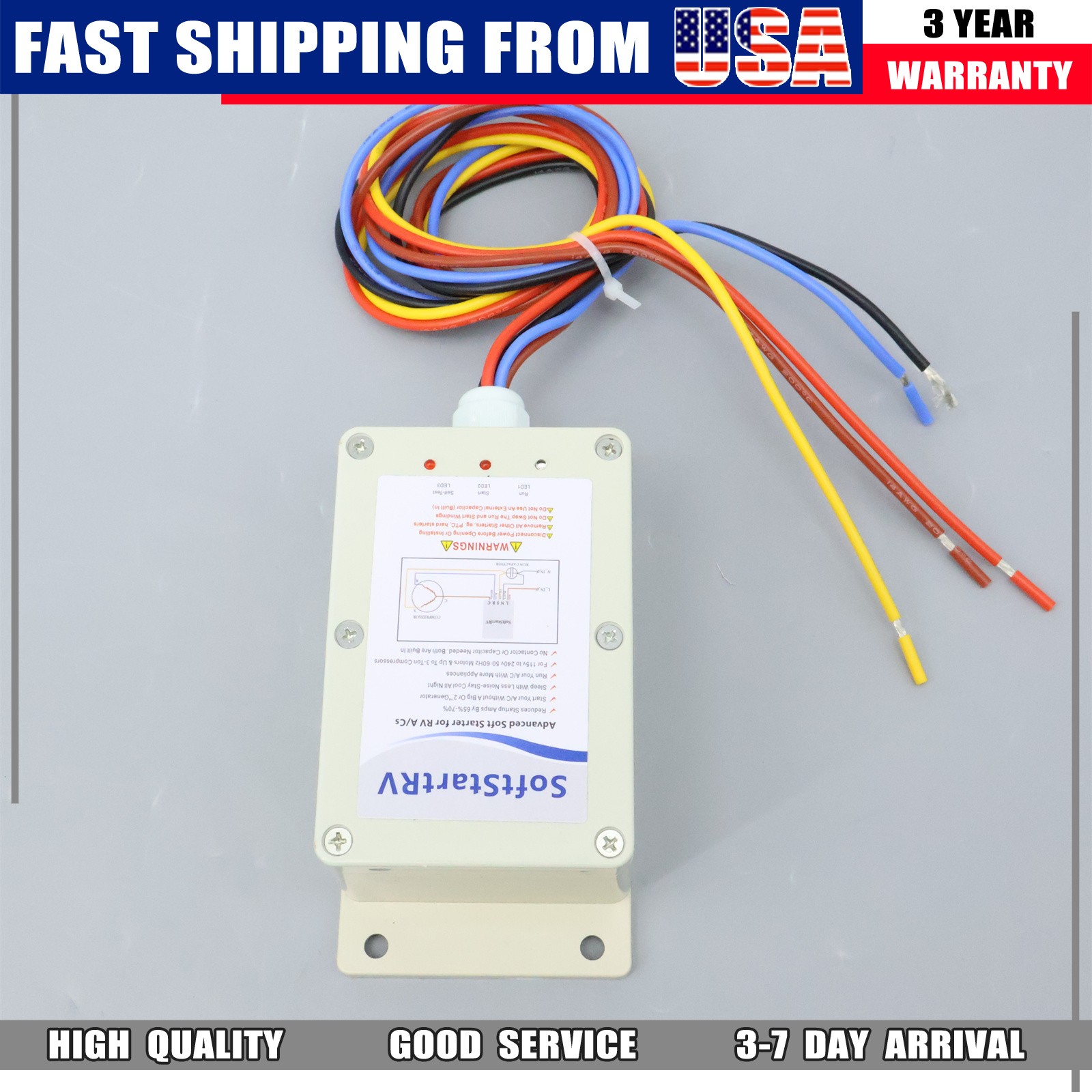 New Soft Start Kit Air Conditioner Setup RV A/C Starter For SSRV3T 110 Volts