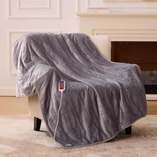 Heated Blanket Electric Throw 50"x60" Throw Size, Electric Blanket with 6 Heatin
