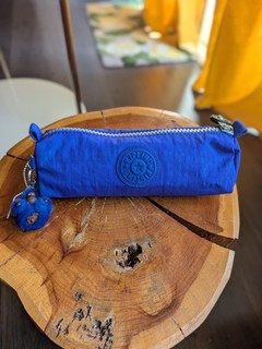 NWT Kipling Gitroy Pencil Case Cosmetic Case Happy Purple Monkey Charm