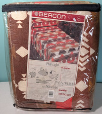 Vintage Beacon Navajo All Purpose Throw Blanket Twin/Full 72" X 90" Made In USA