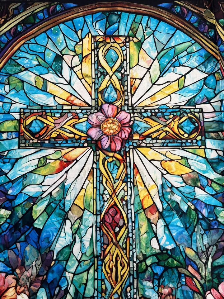 Faith in Full ~ Stained Glass Window Panel ~ Henry Glass ~ 24" x 44" - Image 2 of 4