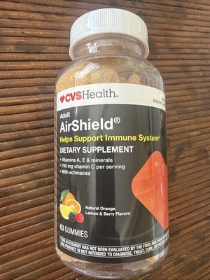 CVS Health AirShield Immune Support 63 Gummies Natural Flavors Exp 04/27