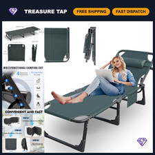 Adjustable Folding Camping Cot for Adults with Mattress - Portable Sleep Bed