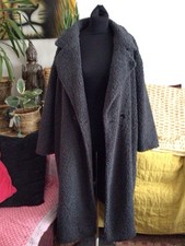 🦋Charcoal Grey TU Long Teddy Pile Oversized Coat *L Bohemian Arty 🦋
