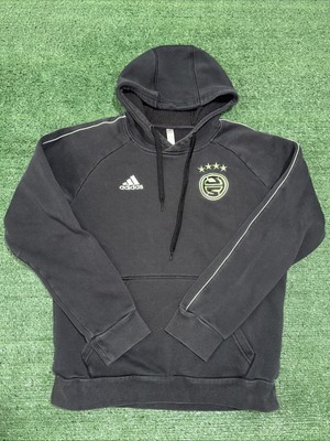 Adidas Essentials Hoodie Mens Medium Soccer Embroidered Drawstring Sweatshirt