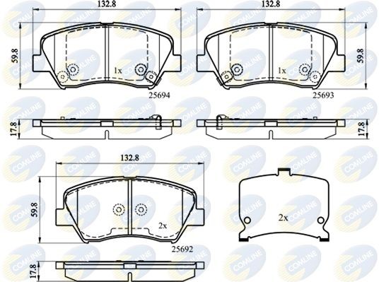 Brake Pad Set For Disc Front Fits Hyundai Elantra i30 Kia COMLINE CBP32152