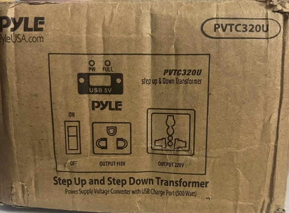 PYLE PVTC320U Step Up & Down Voltage Converter Transformer w/ USB Charging Port - Image 2 of 3