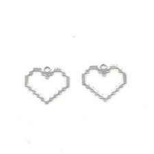 4PCS Stainless Steel Heart Charm Pendant, necklace earrings charm 16X18mm GQZ33