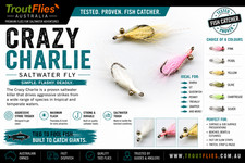 CRAZY CHARLIE SALTWATER FLY – CHOICE OF 6 COLOURS