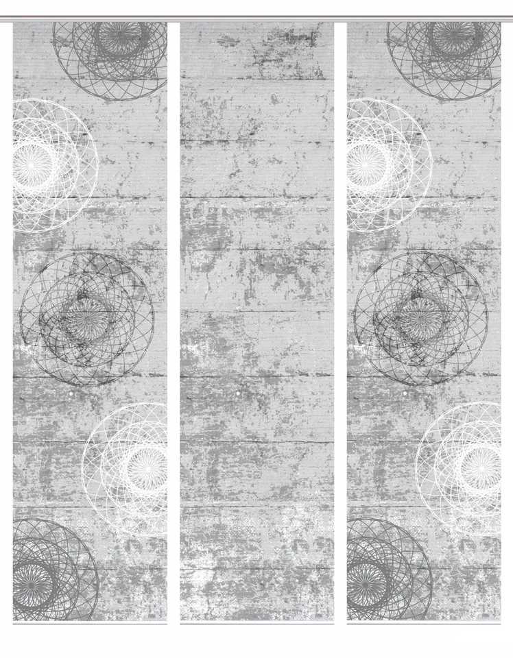 HOME in green 3er Set Schiebegardinen MANDRIGA, halbtransparent, Höhe 245 cm, gr - Bild 3 von 3