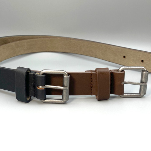 Pair Carter’s Toddler Boy’s Belts 1-Black 1-Brown Faux Leather with Buckle 2T-5T