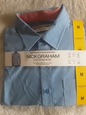 Nick Graham Everywhere Mens Size M Short Sleeve Button Up Dress Shirt Multicolor