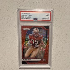 Panini 2024 Prizm Vernon Davis #258 Red Sparkle PSA 9 49ers Football
