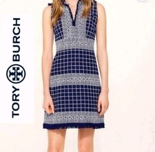 TORY BURCH Fringe Embroidered Sleeveless V-Neck Tweed Dress NWT