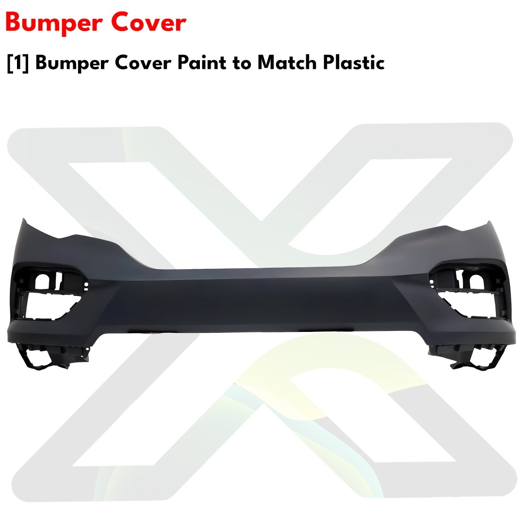 Front Bumper Cover Primed Plastic & Headlights Kit For 2016-2018 Honda Pilot