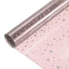 Holographic Clear Vinyl Film Sparkle PVC Fabric 12"x48",Light Pink