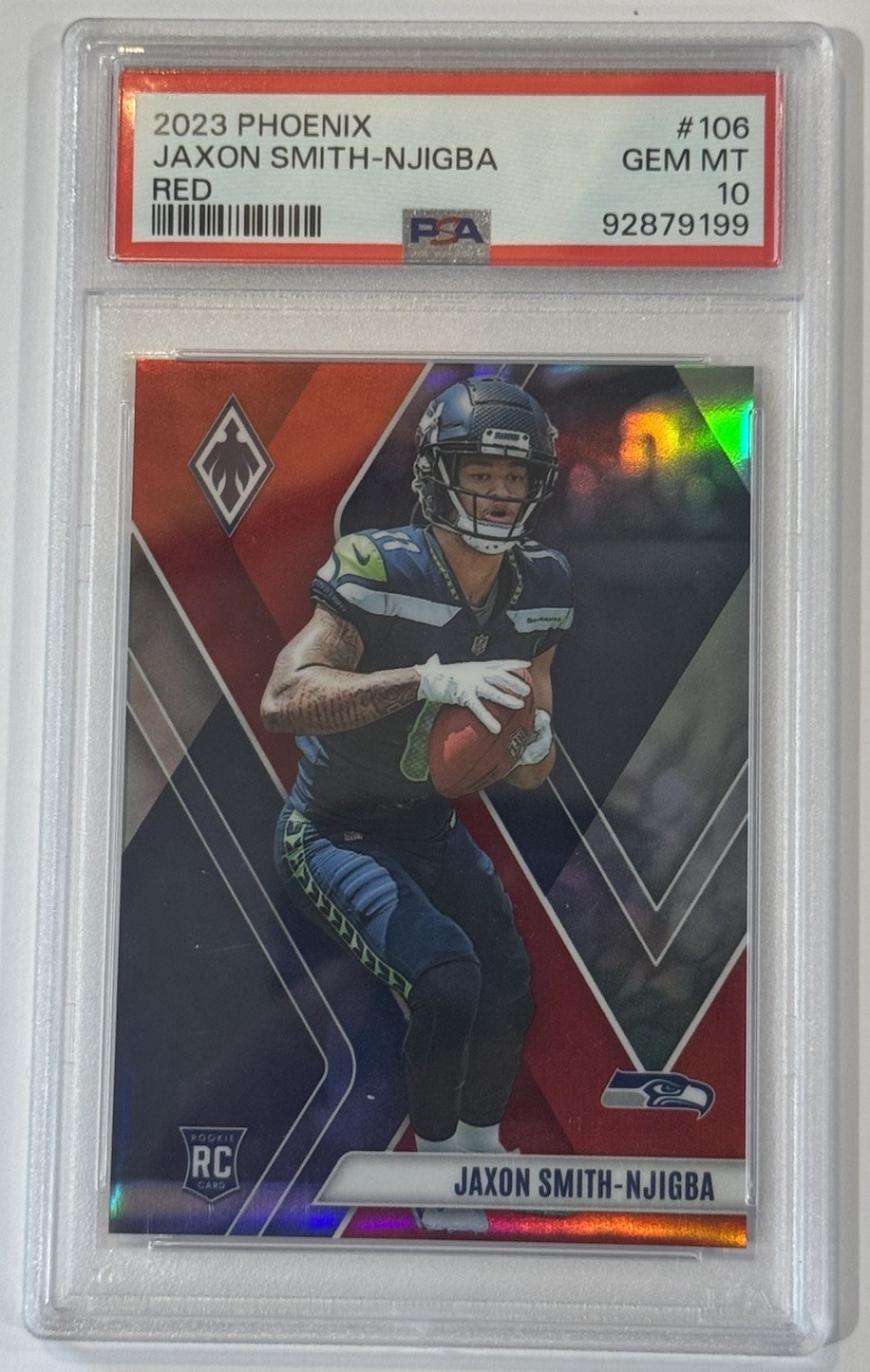 2023 Panini Phoenix - Rookies Jaxon Smith-Njigba #106 Red /250 (RC) PSA 10