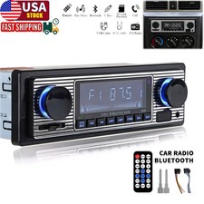 Bluetooth Vintage Car Fm Radio Mp3 Player Usb Classic Stereo Audio Receiver Aux