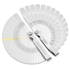 2Pcs Stainless Steel Feeler Gauge Set,32 Straight Blades Feeler Gauge16 Piece...