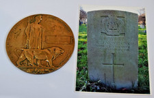 WW1  PLAQUE DEATH PENNY Alfred Wilcox Suffolk Regiment 5th Battalion YPRES 1916