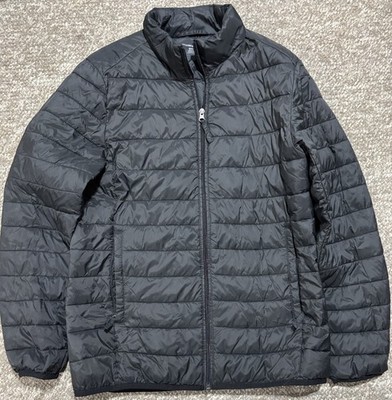 Men's Amazon Essentials Packable Puffer Full Zip Black Lightweight