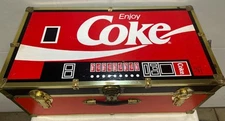VTG Coca Cola Coke Soda Vending Machine Sign Trunk Footlocker Toy Chest Box Read