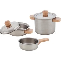 Goki Kochset SterneküChe, 2 TöPfe Und 1 Pfanne - Spielset FüR Die KinderküChe