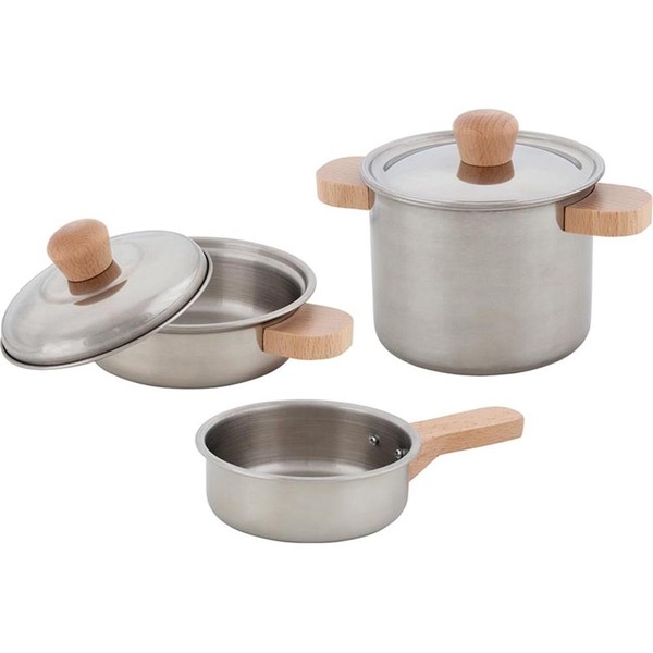 Goki Kochset SterneküChe, 2 TöPfe Und 1 Pfanne - Spielset FüR Die KinderküChe-image