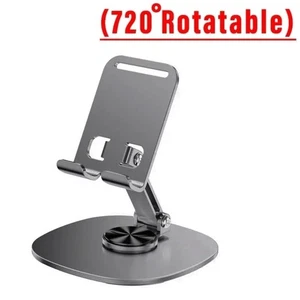 Support de téléphone en métal 360 Degré Rotation Support de bureau Gris H3Z29508