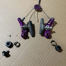 VINTAGE Dia Compe 985 PURPLE ANNODISED Cantilever brake w/ PEACE SIGN free shipp